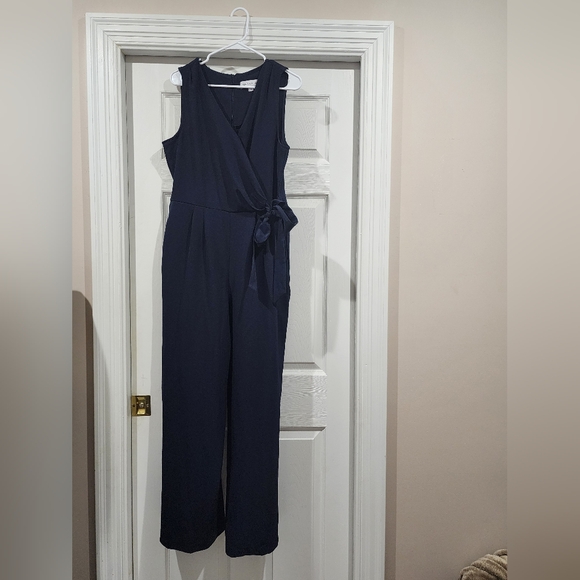 Emma & Michele Pants - Emma & Michele Navy Wrap Jumpsuit